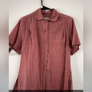 Striped Button-Down Skirt Set